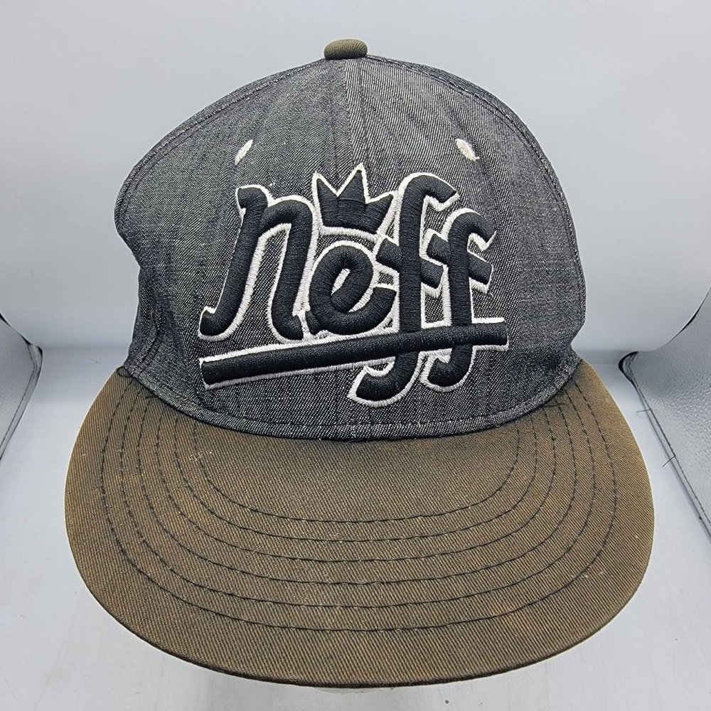 Neff Hat Adults Adjustable Snapback Gray Black Embroidered Logo Baseball Cap